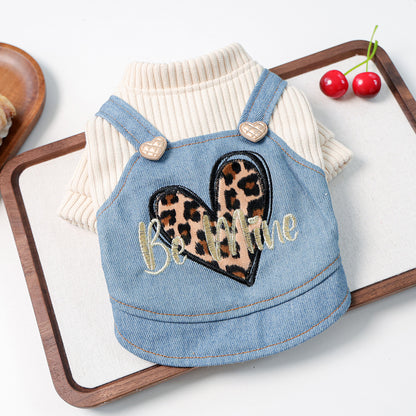 Kumago® Leopard Heart Denim Dress