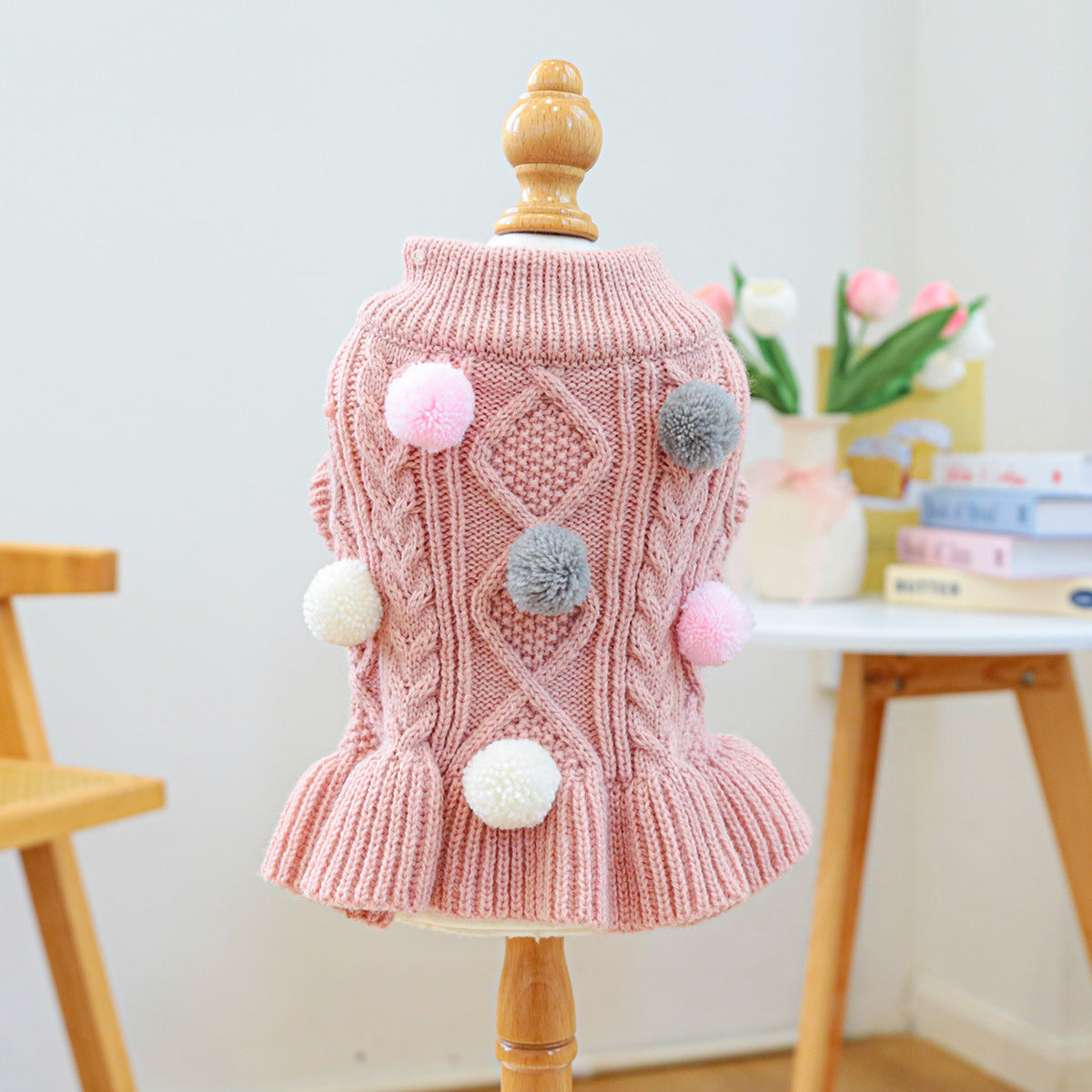 Kumago® Pom-Pom Knit Dress