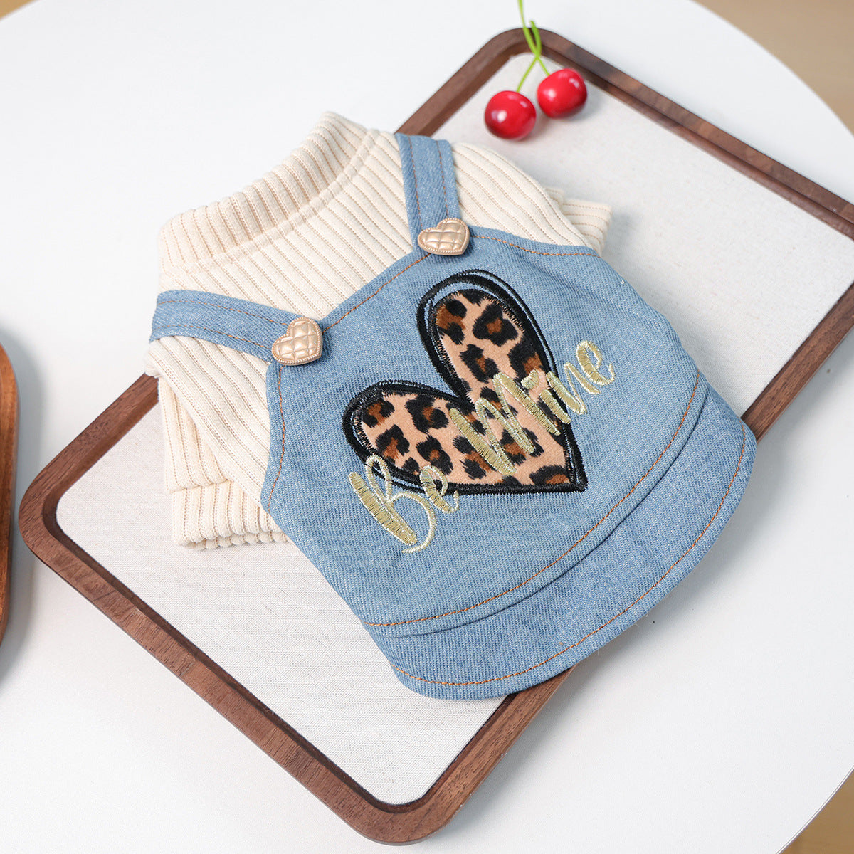 Kumago® Leopard Heart Denim Dress