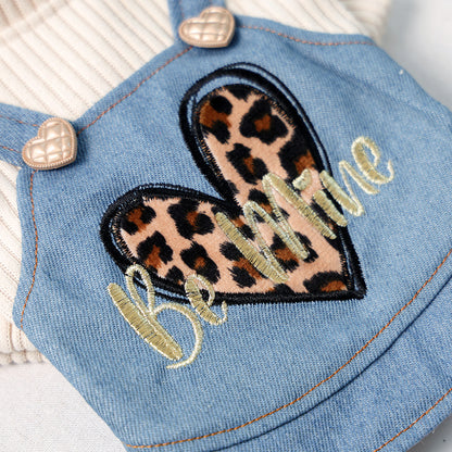 Kumago® Leopard Heart Denim Dress