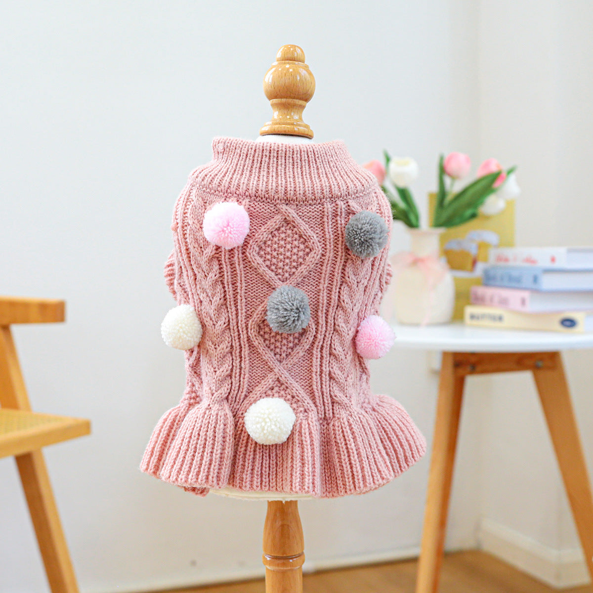 Kumago® Pom-Pom Knit Dress