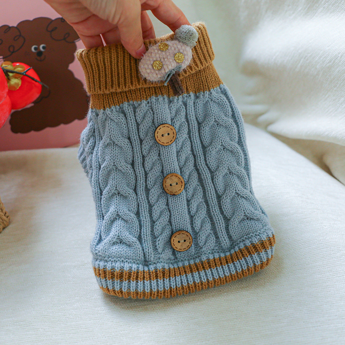 Kumago® Cable Knit Button Sweater