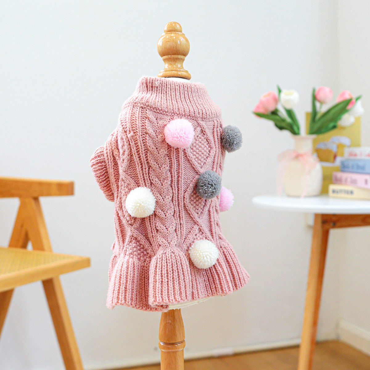 Kumago® Pom-Pom Knit Dress