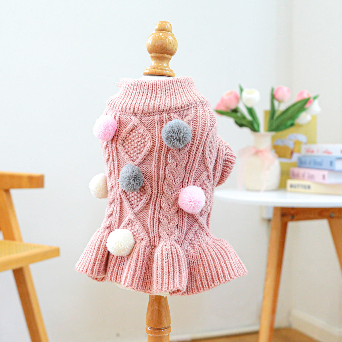 Kumago® Pom-Pom Knit Dress