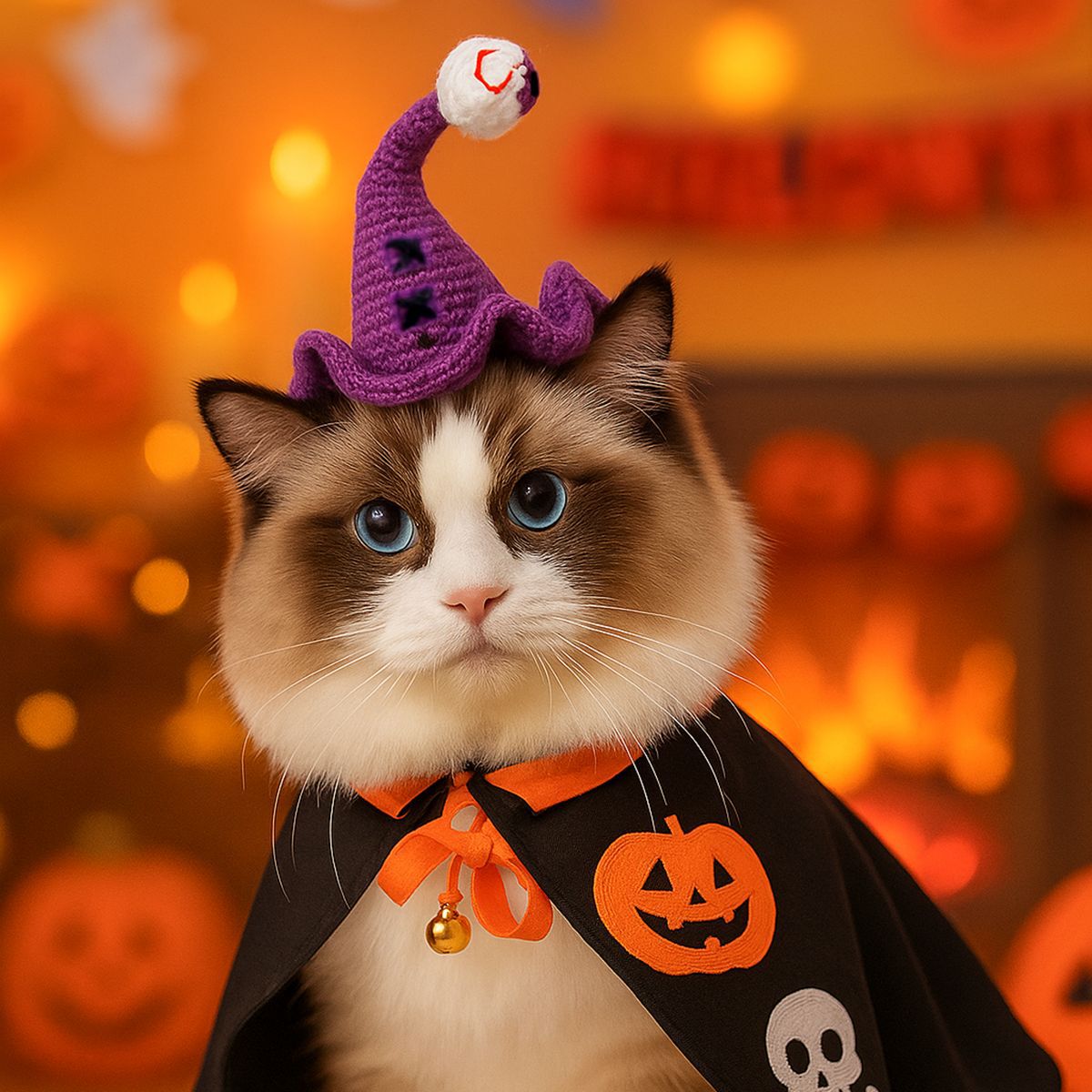 Kumago® Halloween Knitted Wizard Hat