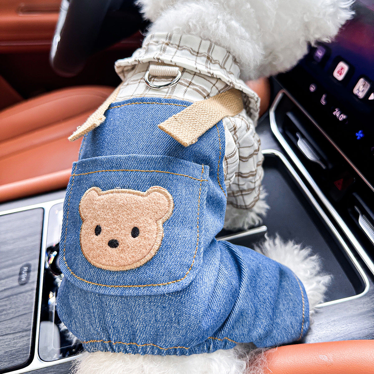 Kumago® Teddy Bear Denim Overalls