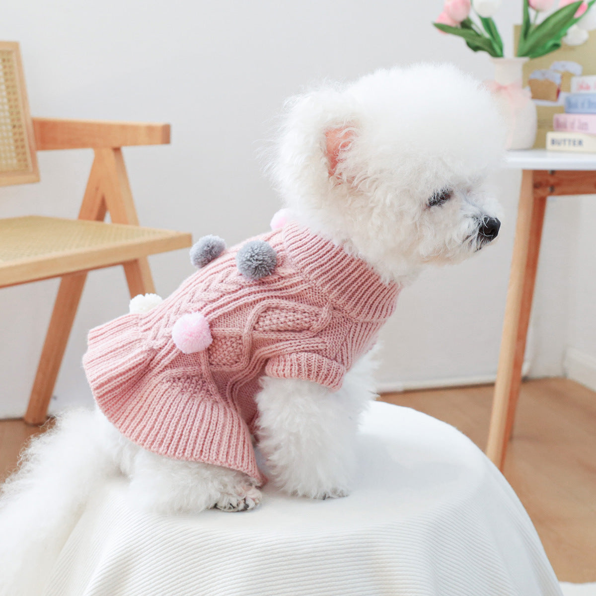 Kumago® Pom-Pom Knit Dress