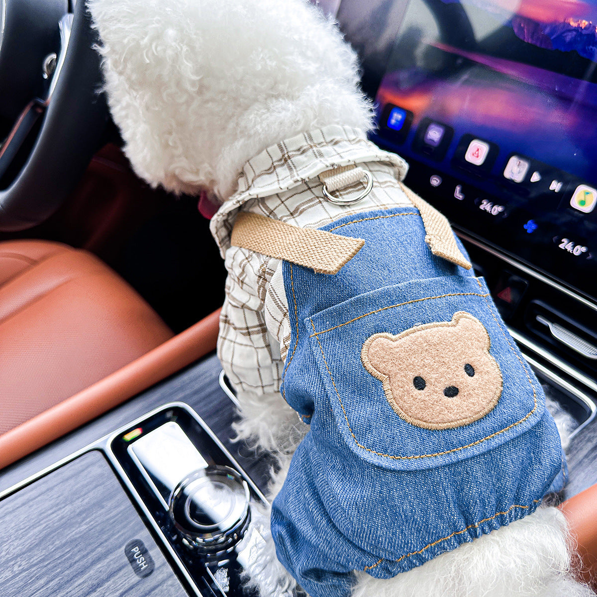 Kumago® Teddy Bear Denim Overalls