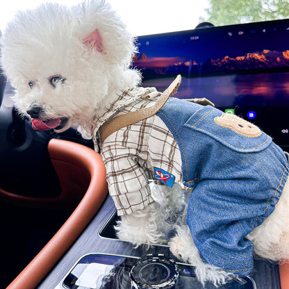 Kumago® Teddy Bear Denim Overalls