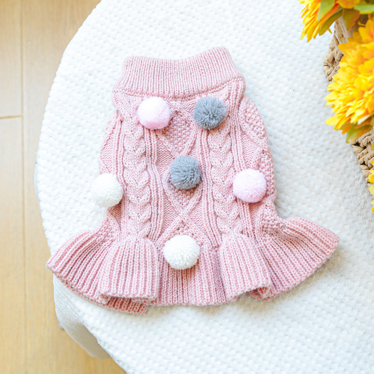 Kumago® Pom-Pom Knit Dress