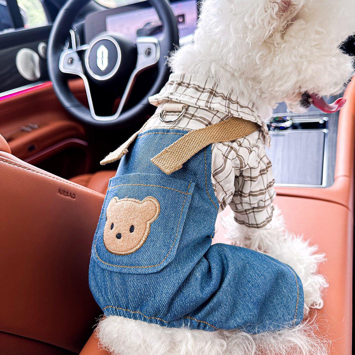 Kumago® Teddy Bear Denim Overalls