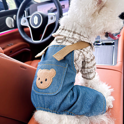 Kumago® Teddy Bear Denim Overalls