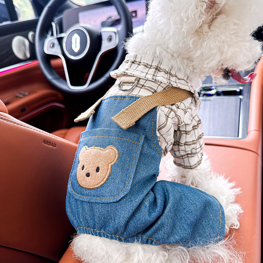 Kumago® Teddy Bear Denim Overalls