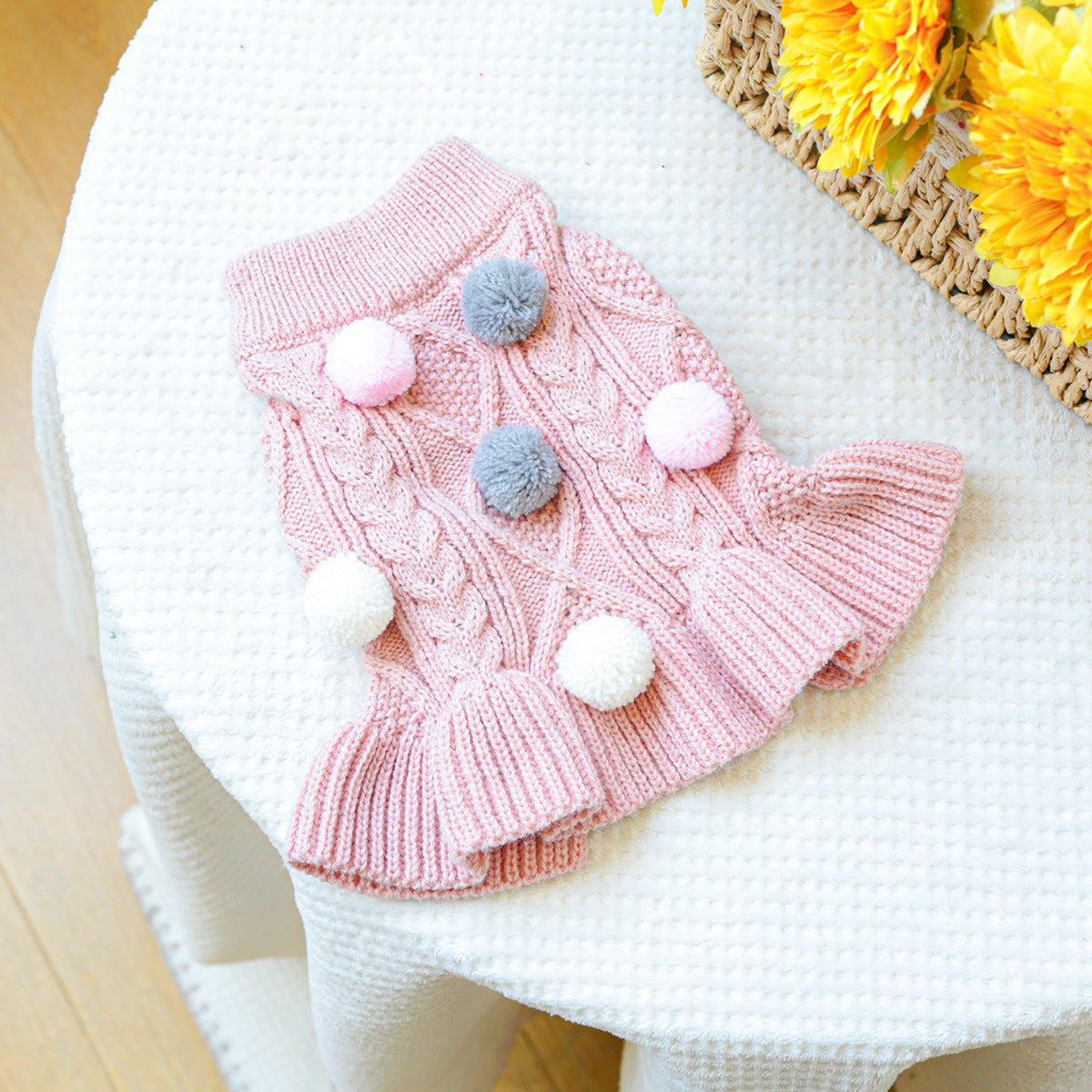 Kumago® Pom-Pom Knit Dress