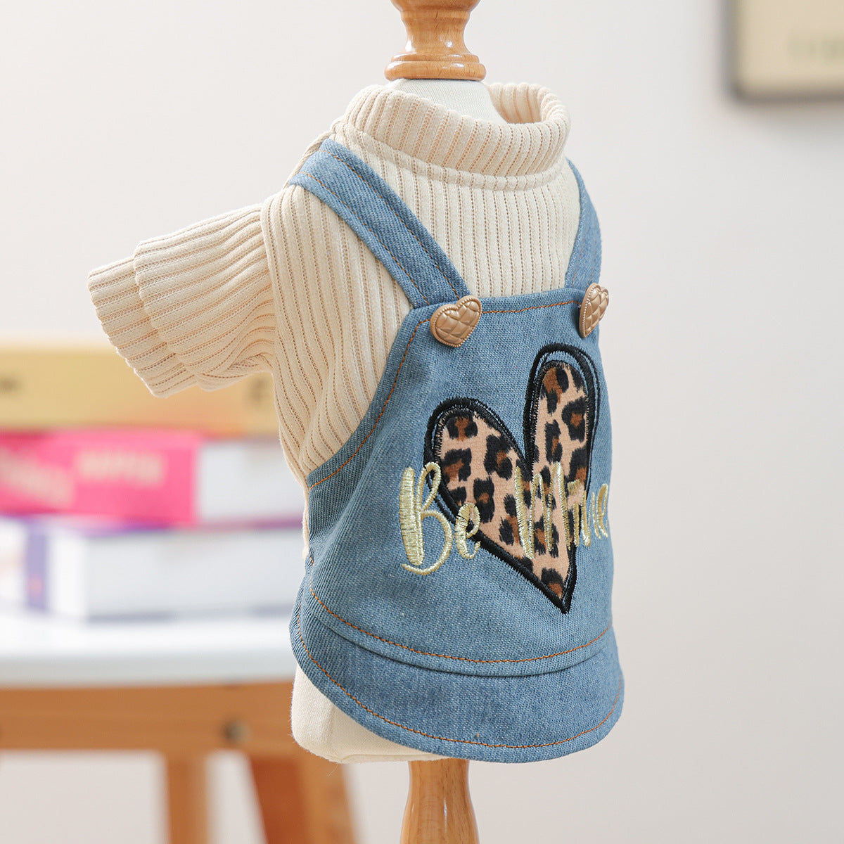 Kumago® Leopard Heart Denim Dress