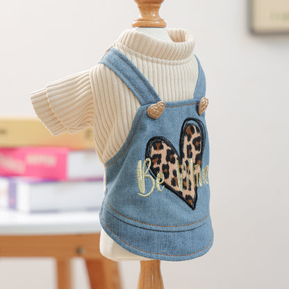 Kumago® Leopard Heart Denim Dress