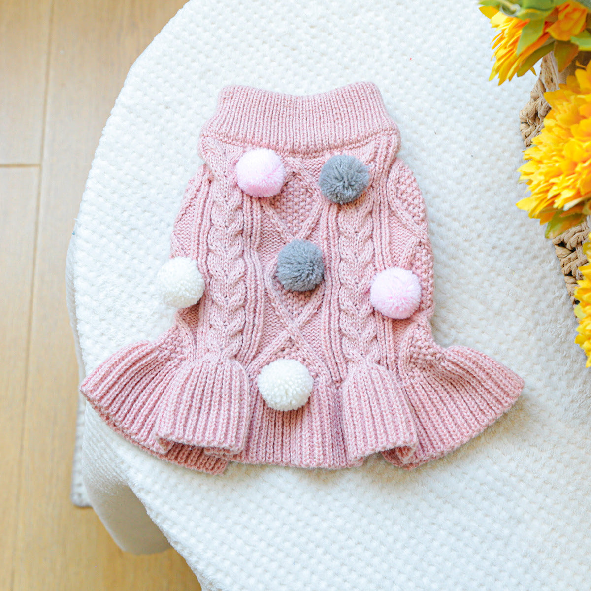 Kumago® Pom-Pom Knit Dress